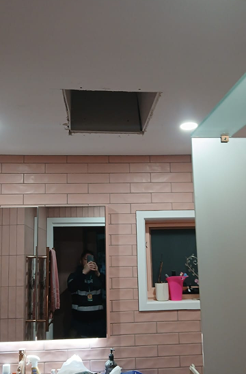Bathroom renovation scene